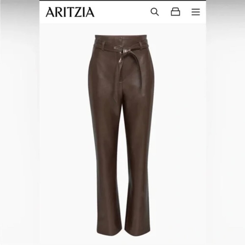 Aritzia Babaton Faux Leather Belted Pant